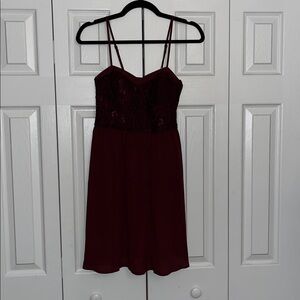 Xhilaration Deep Red Mini Dress with Spaghetti Straps